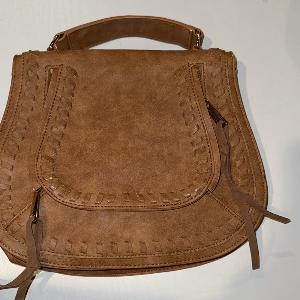 Urban Expressions Lrg Khloe Satchel Crossbody Braided Vegan Leather Western Boho - Picture 1 of 14